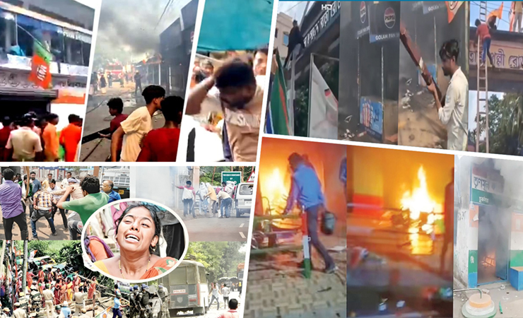 পশ্চিমবঙ্গে নির্বাচনের পর রাজ্যজুড়ে সহিংসতা