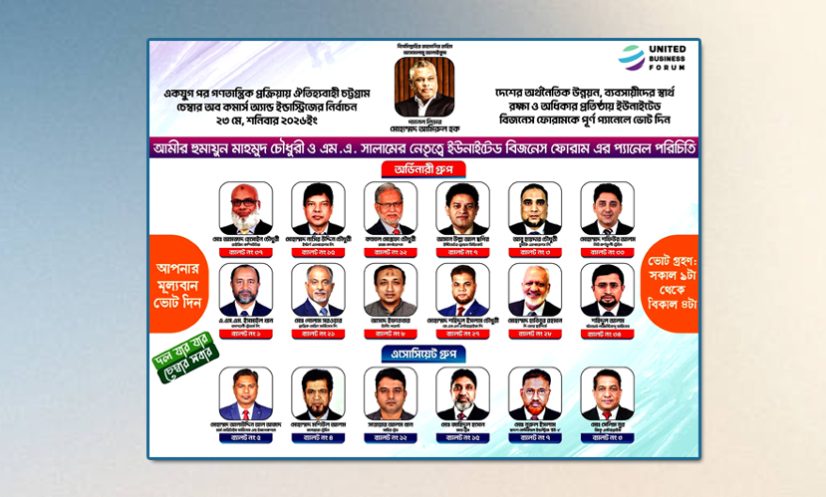 চট্টগ্রাম চেম্বারের নির্বাচনে ইউনাইটেড বিজনেস ফোরামের পূর্ণ প্যানেল জয়ী