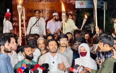 সাভারে এনসিপির সমাবেশে হামলার প্রতিবাদে মধ্যরাতে শাহবাগে বিক্ষোভ