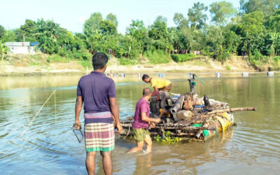 গোবিন্দগঞ্জে অবৈধ বালু উত্তোলন বন্ধে অভিযান, ধ্বংস ২ ড্রেজার